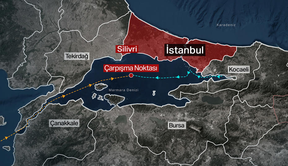 Marmara'da iki gemi nasıl çarpıştı? İşte dakika dakika kaza anı
