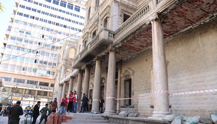 Suriye’nin başkenti Şam’daki İçişleri Bakanlığı’nın eski binasında çöküş